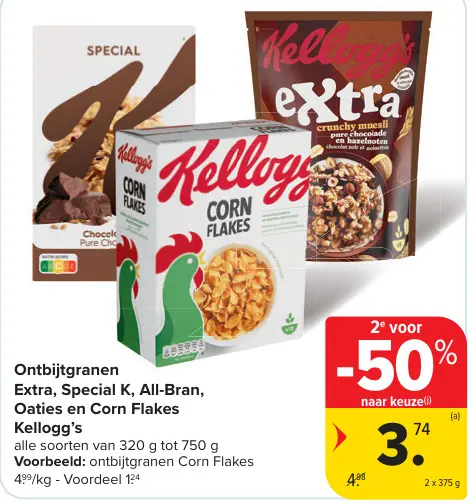Promotie: Ontbijtgranen Extra, Special K, All-Bran, Oaties en Corn Flakes 