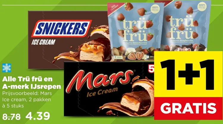 Aanbieding: Trü frü en A-merk IJsrepen