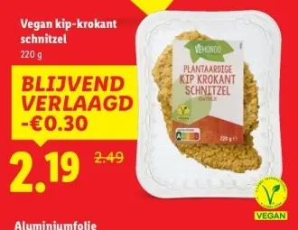 Aanbieding: Vegan kip-krokant schnitzel