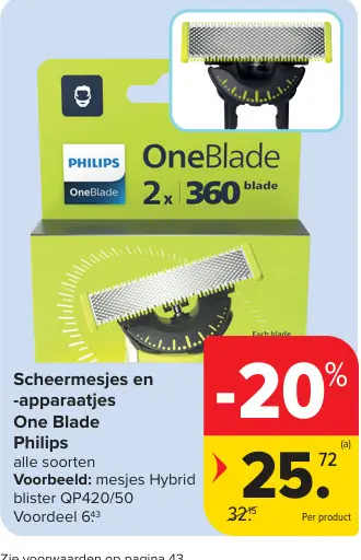 Aanbieding: Scheermesjes en -apparaatjes One Blade