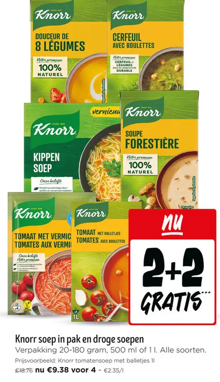 Promotie: Knorr soep in pak en droge soepen