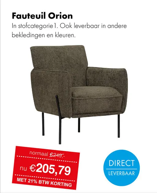 Promotie: Orion fauteuil moss