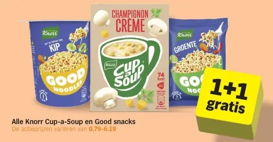 Aanbieding: Alle Knorr Cup-a-Soup en Good snacks