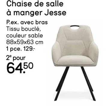Offre: Chaise de salle à manger Jesse