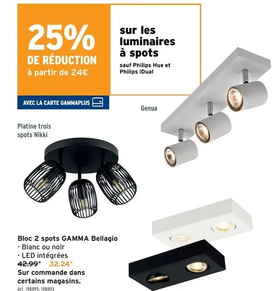 Offre: luminaires à spots
