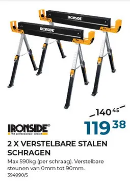 Aanbieding: 2 x verstelbare stalen schragen