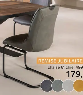 Offre: Michiel, Chaise - Pieds Traineau Carre + Poignee - Tissu Pala - Anthracite