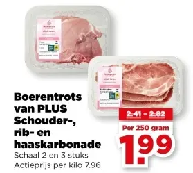 Schouder-, rib- en haaskarbonade