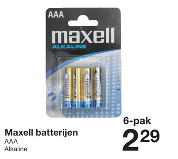 Aanbieding: Maxell batterijen AAA Alkaline