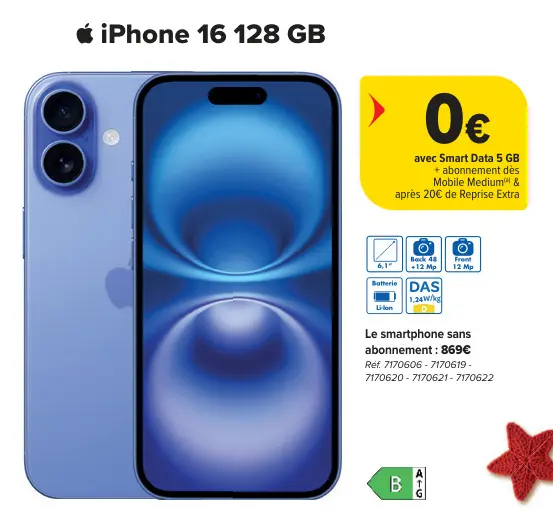 Offre: iPhone 16 128 GB