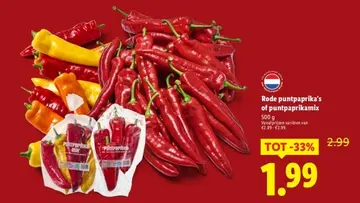 Aanbieding: Rode puntpaprika's of puntpaprikamix