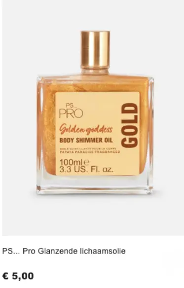 Promotie: Pro Glanzende lichaamsolie