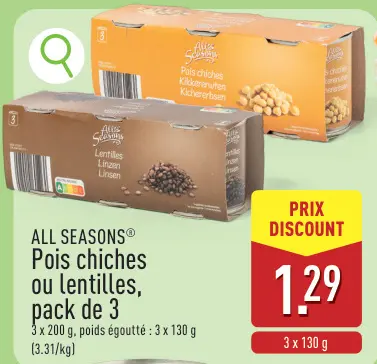 Offre: Pois chiches ou lentilles