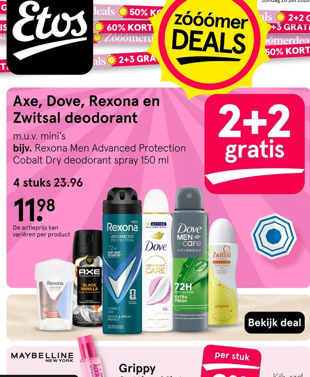 Aanbieding: Axe, Dove, Rexona en Zwitsal deodorant