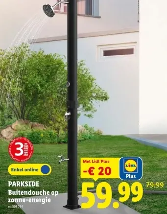 Promotie: Buitendouche op zonne-energie