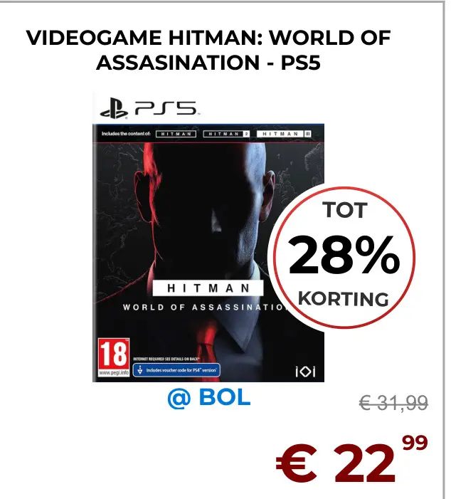 Aanbieding: Videogame hitman: world of assassination - ps5