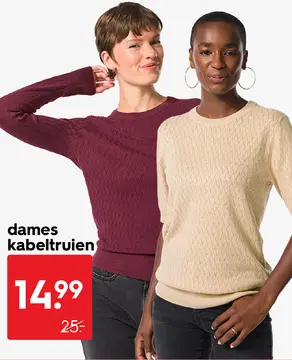 Aanbieding: dames kabeltruien