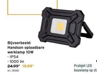 Promotie: oplaadbare werklamp 10W