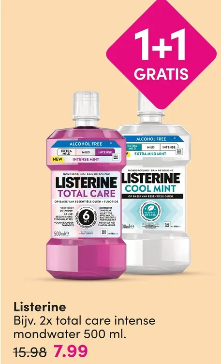 Aanbieding: Listerine total care intense mondwater