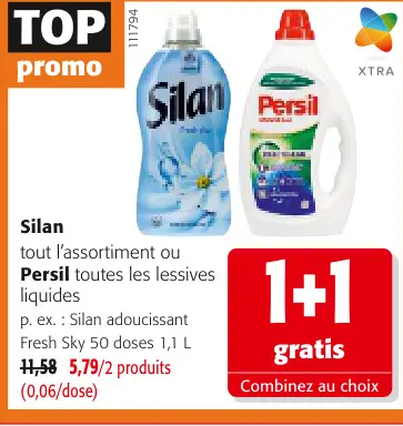 Offre: Silan tout l'assortiment ou Persil toutes les lessives liquides