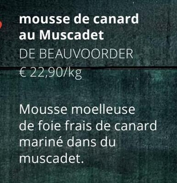 Offre: mousse de canard au Muscadet