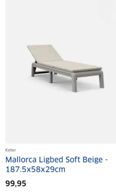 Aanbieding: Mallorca Ligbed Soft Beige