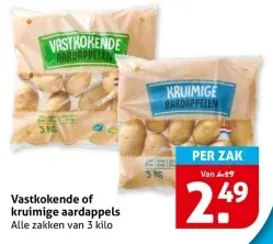 Aanbieding: Vastkokende of kruimige aardappels