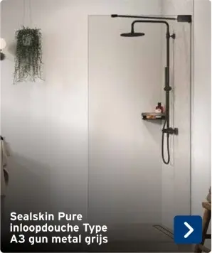 Aanbieding: Sealskin Pure inloopdouche Type A3 gun metal