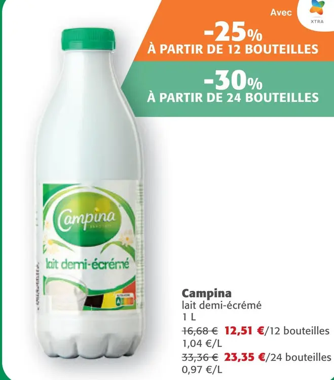 Offre: lait demi-écrémé