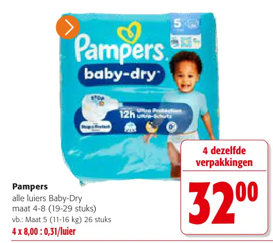 Promotie: Pampers alle luiers Baby-Dry