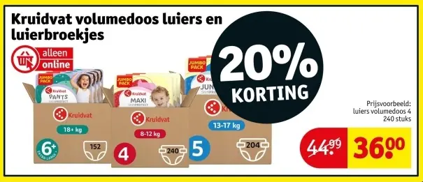 Promotie: Kruidvat volumedoos luiers en luierbroekjes