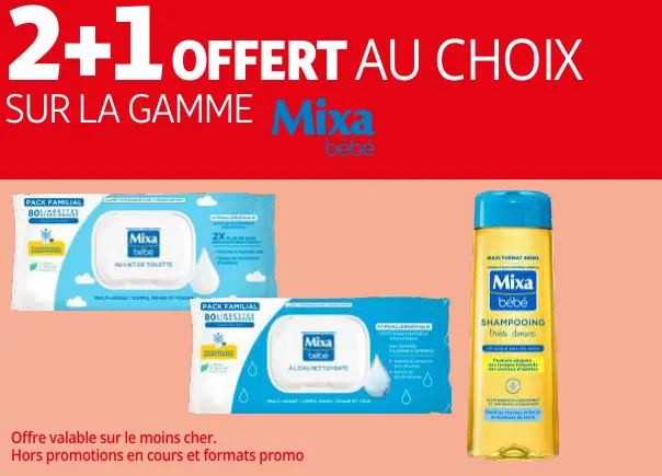 Promotie: Mixa bébé Lingettes et Shampooing