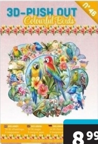 Aanbieding: 3D push out book 46 Colourful birds