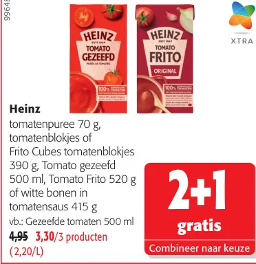 Promotie: Tomatenpuree, tomatenblokjes, Frito of witte bonen in tomatensaus