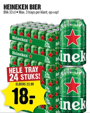 Aanbieding: Heineken Premium Pilsener Bier Blik 24 x 33 cl 