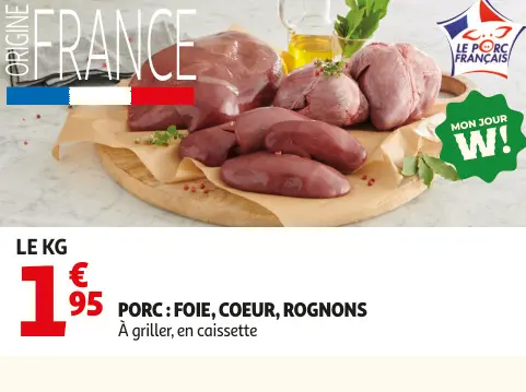 Offre: Porc: foie, coeur, rognons