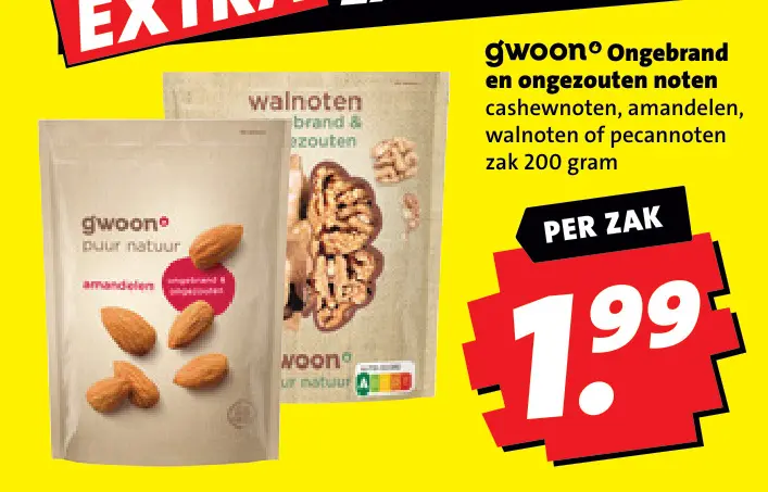 Aanbieding: Ongebrand en ongezouten noten