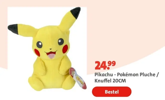 Aanbieding: Pikachu - Pokémon Pluche / Knuffel