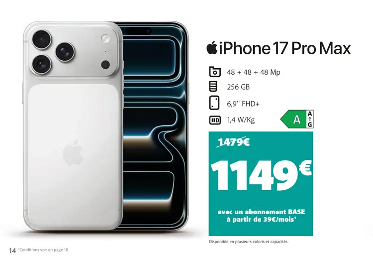 Offre: iPhone 17 Pro Max