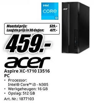 Aanbieding: Acer Aspire XC-1710 I3516 PC