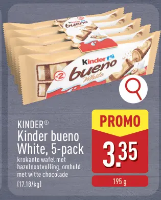 Promotie: Kinder bueno White, 5-pack