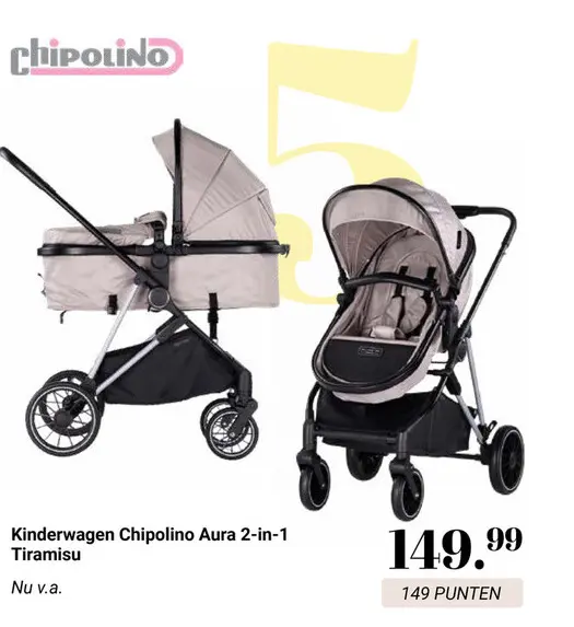 Aanbieding: Kinderwagen Chipolino Aura 2-in-1 Tiramisu