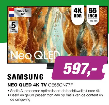 Aanbieding: Samsung Neo QLED 4K QE55QN77F TV (2025)