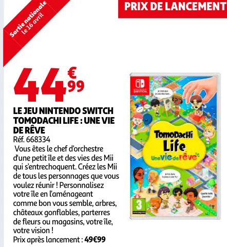 Offre: Nintendo switch tomodachi life: une vie de rêve