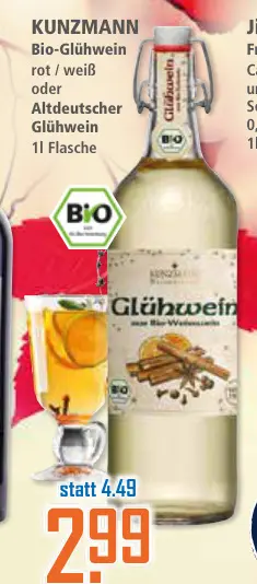 Aanbieding: Bio-Glühwein rot / weiß oder Altdeutscher Glü