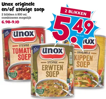 Aanbieding: Unox originele en/of stevige soep
