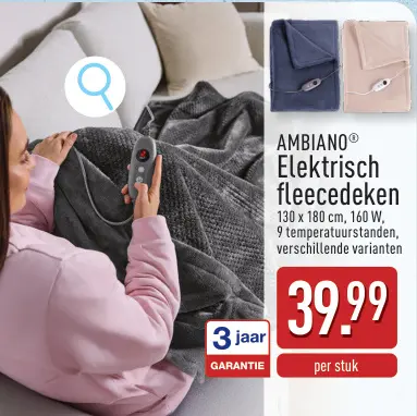 Aanbieding: Elektrisch fleecedeken