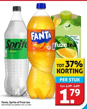 Aanbieding: Fanta, Sprite of Fuze tea