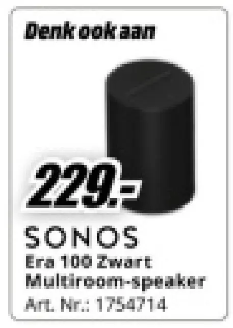 Aanbieding: SONOS Era 100 Zwart Multiroom-speaker