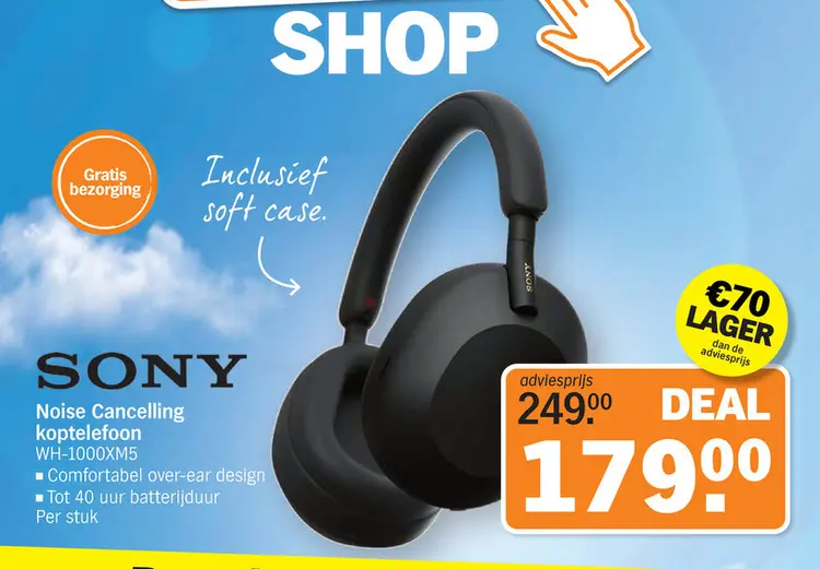 Promotie: Noise Cancelling koptelefoon WH-1000XM5